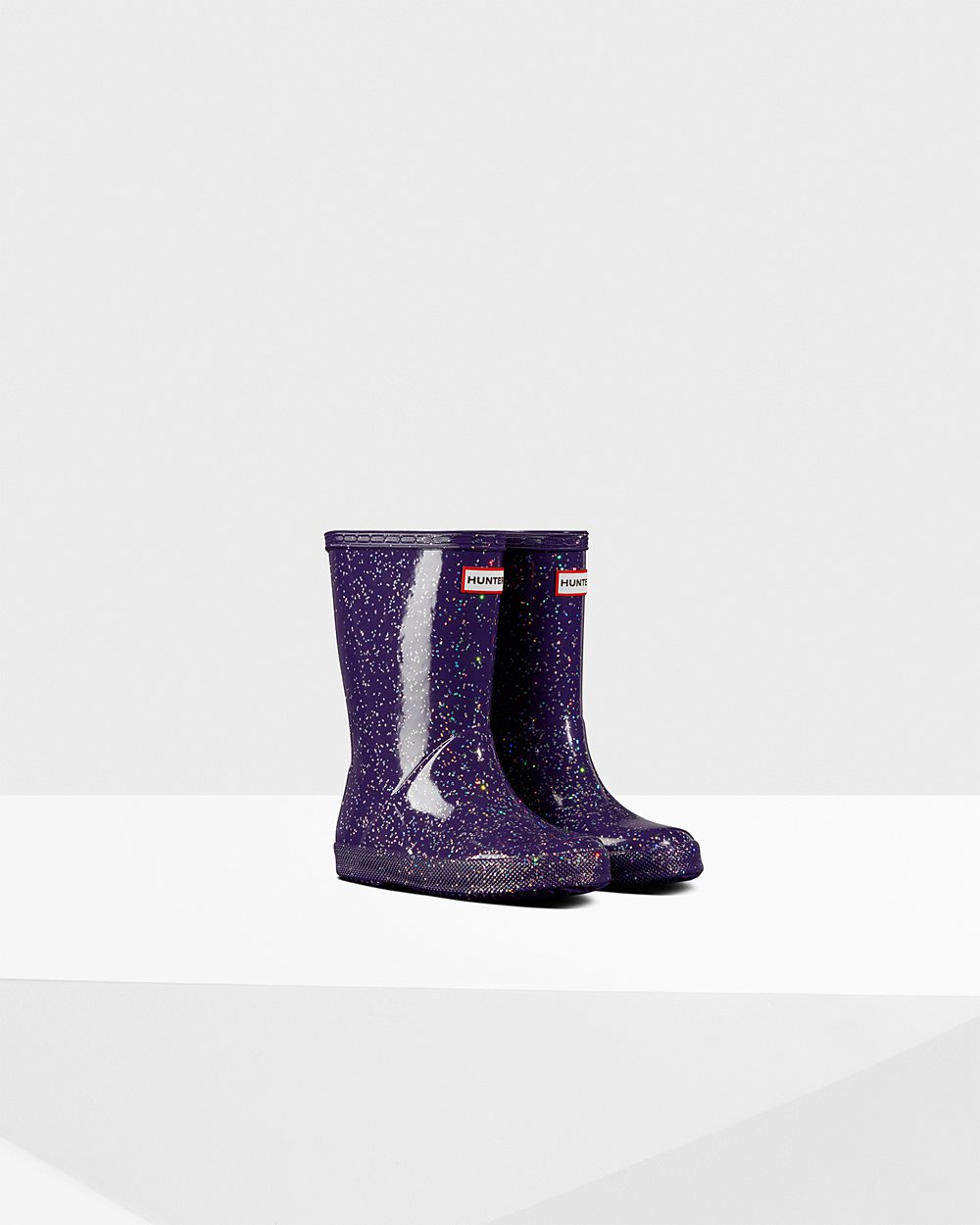 Hunter Niños Original First Giant Glitter - Botas de Lluvia Azules Moradas - 109-KRJIEF